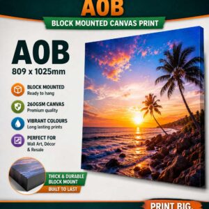 Printing Eco Sol Canvas A0b (809mm x 1025mm x 35mm) Block Mounted