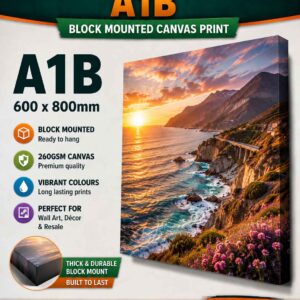 Printing Eco Sol Canvas A1b (600mm x 800mm x 35mm) Block Mounted